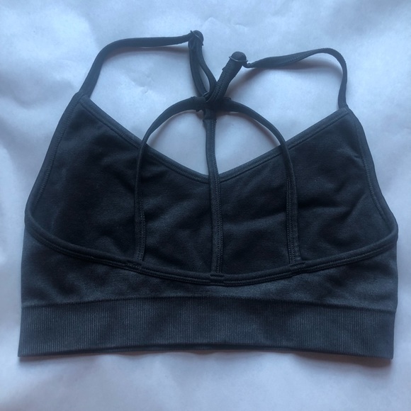 ❤️Aerie Offline Charcoal Grey Bralette Crisscross Back Size M - Picture 2 of 6